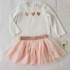 💕💖NWT Tucker + Tate Baby girl 2-piece set skirted and top tulle 9 months pink